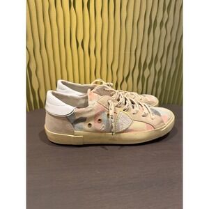 Philippe Model Paris Womens 39 Pastel Camouflage Suede Canvas Sneakers Italy